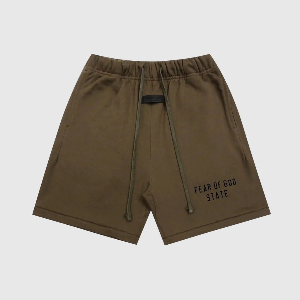 Essentials Woodland Brown Fleece Shorts – Fear of God