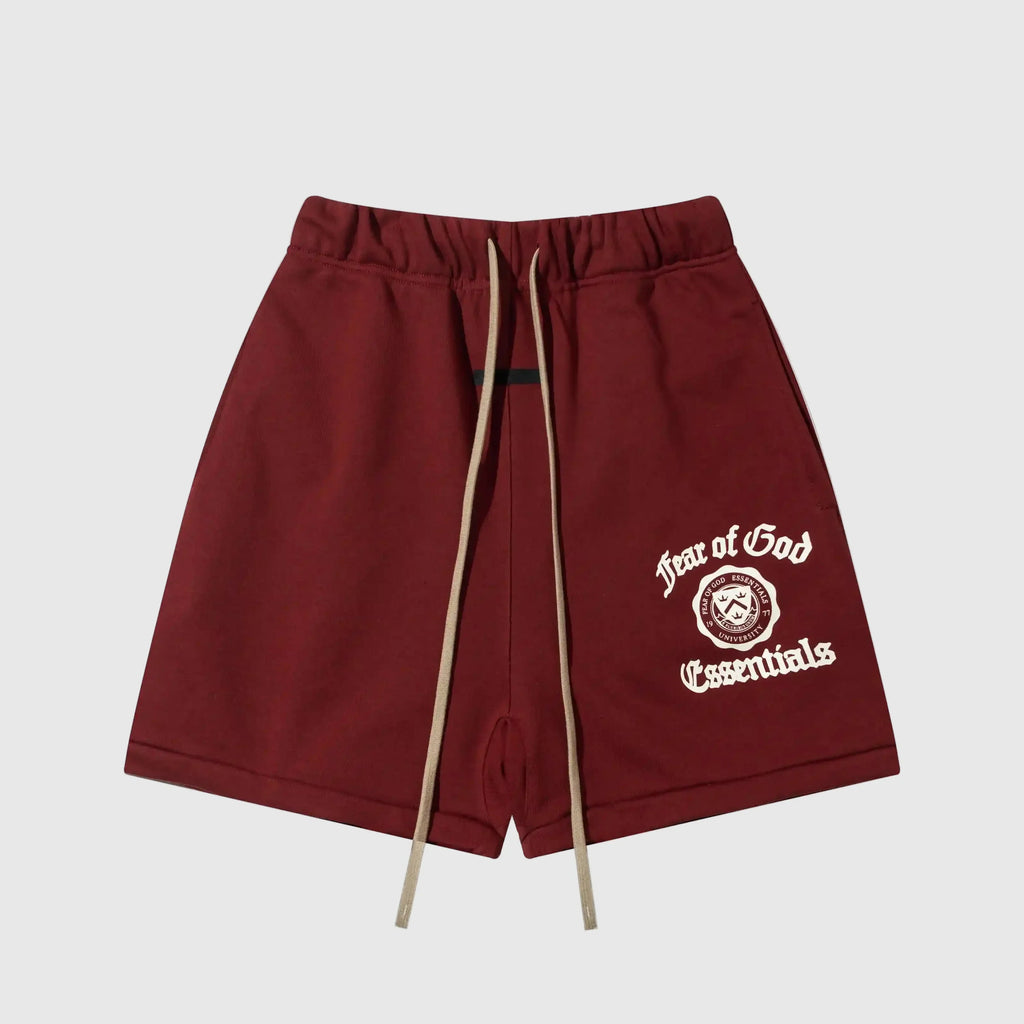 Essentials Red Bold Fleece Shorts – Fear of God